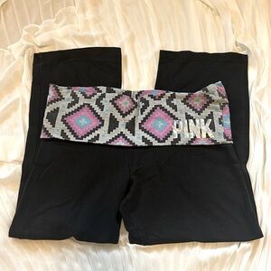 Vintage PINK VS Fold Over Crop Yoga Leggings